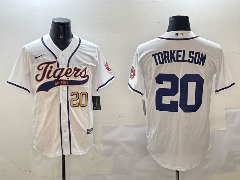 Men Detroit Tigers #20 Torkelson White Jointly Name 2025 Nike MLB Jersey style 4